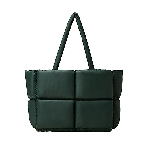 YUUJUUI Damen-Schultertasche Mit Weicher Space-Baumwolldaunenfüllung, Gepolsterte Handtasche Mit Rautensteppung Und Großem Fassungsvermögen von YUUJUUI