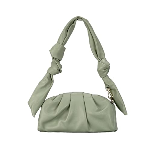 YUUJUUI Weiche PU-gefaltete Cloud-Unterarmtasche For Damen, Geknotete Handtasche, Dumpling, One-Shoulder-Diagonaltasche von YUUJUUI