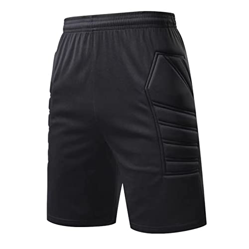 YUUMIN Kinder Torwarthose Torwart Fußball Hose Lang/Kurz Gepolstert Stretch Trainingshose Jungen Protektionshose Für Torhüter Sportswear Shorts 134-140 von YUUMIN