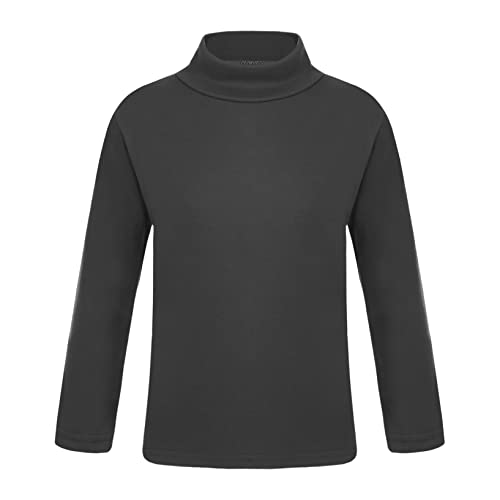 YUUMIN Mädchen Junge Rollkragen Thermoshirt Warm Langarm Thermo Unterhemd Sweater Langarmshirt Sport Tank Crop Top Weich Shirt Unterhemd SLIN Gr. 80-128 Schwarz A 146-152 von YUUMIN