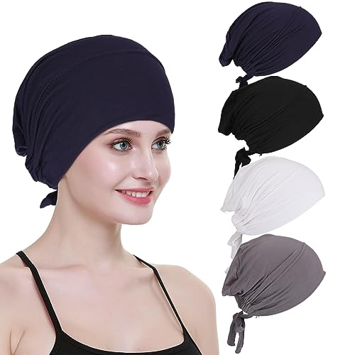 Kopftuch Damen，Ramadan Unterschal Hijab Frauen Hijab Undercap，Elastizität Turban Hut Lange Mode Unterschal Hijab Cap Islamische Muslimische Kopftuch Mit Tie Back Closure Kopfbedeckung Chemo von YUWJOOWEE