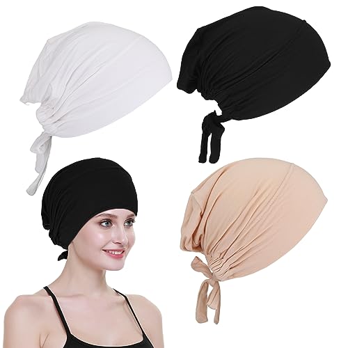 Kopftuch Damen Hijab，Ramadan Unterschal Hijab Frauen Hijab Undercap，Elastizität Turban Hut Lange Mode Unterschal Hijab Kopftuch Islamische Muslimische Kopftuch Mit Tie Back Closure Kopfbedeckung von YUWJOOWEE