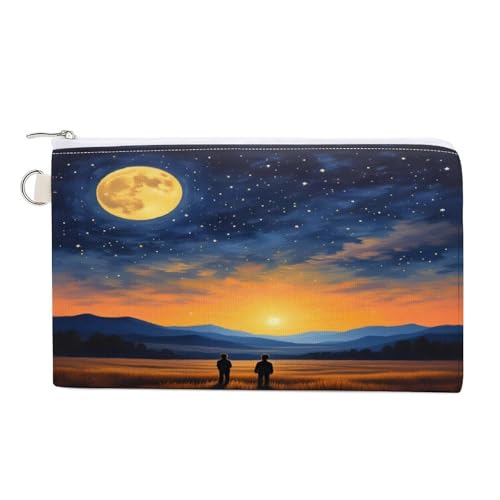 Bichon Frise at Home Münzgeldbörse mit Reißverschluss, Segeltuch, Kleingeldgeldbörse, tragbare Münztasche für Männer und Frauen, kleine Kosmetiktasche, Twilight & Moonlight Gaze, Einheitsgröße, Kleine Bichon Frise at Home Münzgeldbörse mit Reißverschluss, Segeltuch, Kleingeldgeldbörse, tragbare Münztasche für Männer und Frauen, kleine Kosmetiktasche, Twilight & Moonlight Gaze, Einheitsgröße, Kleine von YUXBVKRS