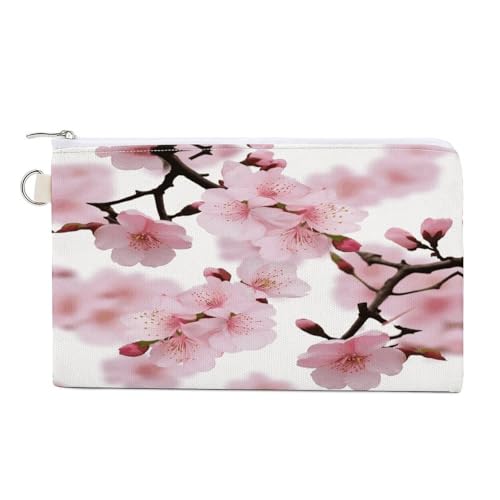 Chef Pizza Münzgeldbörse mit Reißverschluss, Segeltuch, Kleingeldgeldbörse, tragbare Münztasche für Männer und Frauen, kleine Kosmetiktasche, Wunderschöne Kirschblüten, Einheitsgröße, Kleine von YUXBVKRS