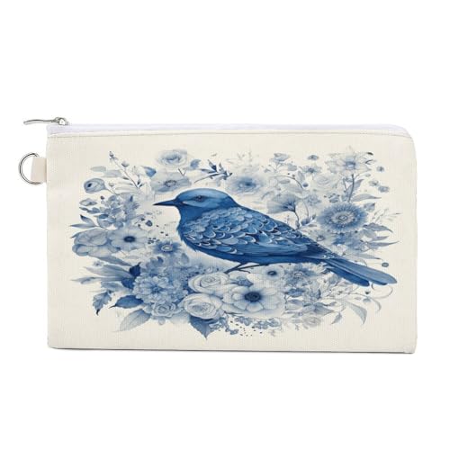 Flower Messenger.jpg Münzgeldbörse mit Reißverschluss, Segeltuch, Kleingeldtasche, tragbare Münztasche für Männer und Frauen, kleine Kosmetiktasche, Bluebird und Blumen, Einheitsgröße, Kleine Flower Messenger.jpg Münzgeldbörse mit Reißverschluss, Segeltuch, Kleingeldtasche, tragbare Münztasche für Männer und Frauen, kleine Kosmetiktasche, Bluebird und Blumen, Einheitsgröße, Kleine von YUXBVKRS