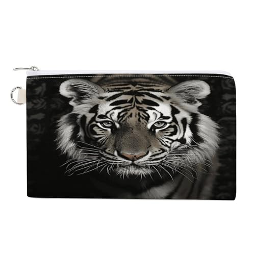 Flower Messenger.jpg Münzgeldbörse mit Reißverschluss, Segeltuch, Kleingeldtasche, tragbare Münztasche für Männer und Frauen, kleine Kosmetiktasche, Schwarzer und weißer Tiger, Einheitsgröße, Kleine Flower Messenger.jpg Münzgeldbörse mit Reißverschluss, Segeltuch, Kleingeldtasche, tragbare Münztasche für Männer und Frauen, kleine Kosmetiktasche, Schwarzer und weißer Tiger, Einheitsgröße, Kleine von YUXBVKRS