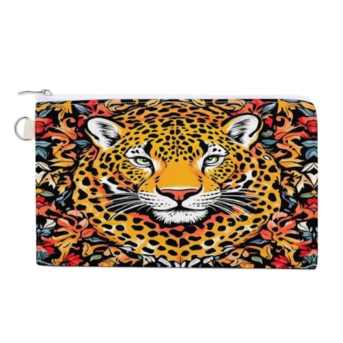 In A Melon Münzbörse mit Reißverschluss, Segeltuch, Kleingeldtasche, tragbare Münztasche für Männer und Frauen, kleine Kosmetiktasche, Buntes Leoparden-Porträt, Einheitsgröße, Kleine Münzgeldbörse In A Melon Münzbörse mit Reißverschluss, Segeltuch, Kleingeldtasche, tragbare Münztasche für Männer und Frauen, kleine Kosmetiktasche, Buntes Leoparden-Porträt, Einheitsgröße, Kleine Münzgeldbörse von YUXBVKRS