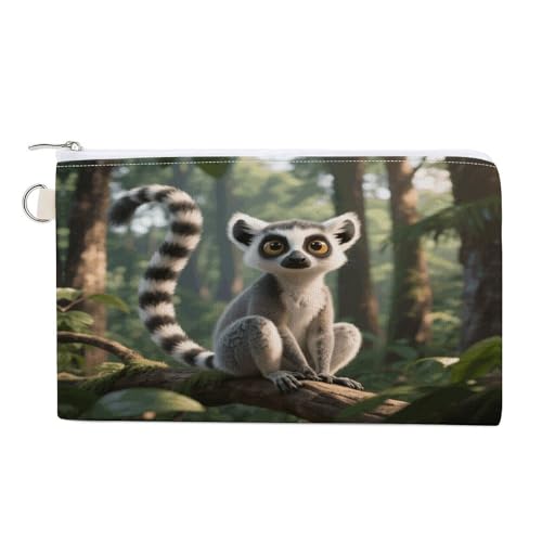 Lemurs im Dschungel Münzbörse mit Reißverschluss, Segeltuch, Kleingeldbörse für Männer und Frauen, kleine Kosmetiktasche, Lemuren im Dschungel, Einheitsgröße, Kleine Münzgeldbörse Lemurs im Dschungel Münzbörse mit Reißverschluss, Segeltuch, Kleingeldbörse für Männer und Frauen, kleine Kosmetiktasche, Lemuren im Dschungel, Einheitsgröße, Kleine Münzgeldbörse von YUXBVKRS