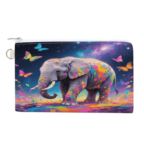 Münzbörse mit Blumenmuster, mit Reißverschluss, Segeltuch, tragbar, für Damen und Herren, kleine Kosmetiktasche, Astra Elefant, Einheitsgröße, Kleine Münzgeldbörse Münzbörse mit Blumenmuster, mit Reißverschluss, Segeltuch, tragbar, für Damen und Herren, kleine Kosmetiktasche, Astra Elefant, Einheitsgröße, Kleine Münzgeldbörse von YUXBVKRS