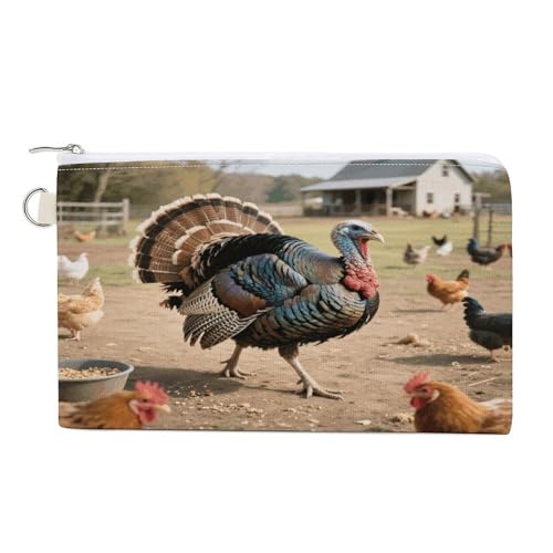 Münzbörse mit Blumenmuster, mit Reißverschluss, Segeltuch, tragbar, für Damen und Herren, kleine Kosmetiktasche, Bauernhof Türkei, Einheitsgröße, Kleine Münzgeldbörse Münzbörse mit Blumenmuster, mit Reißverschluss, Segeltuch, tragbar, für Damen und Herren, kleine Kosmetiktasche, Bauernhof Türkei, Einheitsgröße, Kleine Münzgeldbörse von YUXBVKRS