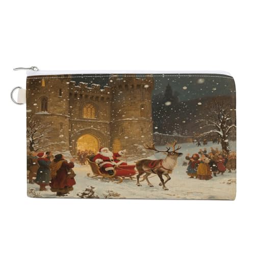 Münzbörse mit Kirschblütenbaum, mit Reißverschluss, Segeltuch, tragbar, Münzbeutel für Männer und Frauen, kleine Kosmetiktasche, Traumhafte Weihnachtsankunft, Einheitsgröße, Kleine Münzgeldbörse Münzbörse mit Kirschblütenbaum, mit Reißverschluss, Segeltuch, tragbar, Münzbeutel für Männer und Frauen, kleine Kosmetiktasche, Traumhafte Weihnachtsankunft, Einheitsgröße, Kleine Münzgeldbörse von YUXBVKRS