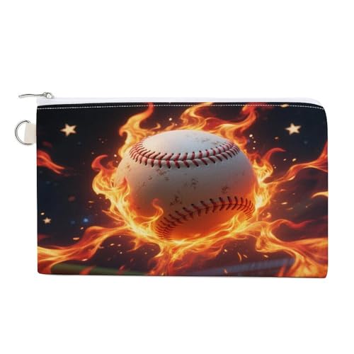 Münzbörse mit geometrischem Muster, mit Reißverschluss, Segeltuch, tragbar, für Damen und Herren, kleine Kosmetiktasche, Baseball on Fire, Einheitsgröße, Kleine Münzgeldbörse Münzbörse mit geometrischem Muster, mit Reißverschluss, Segeltuch, tragbar, für Damen und Herren, kleine Kosmetiktasche, Baseball on Fire, Einheitsgröße, Kleine Münzgeldbörse von YUXBVKRS