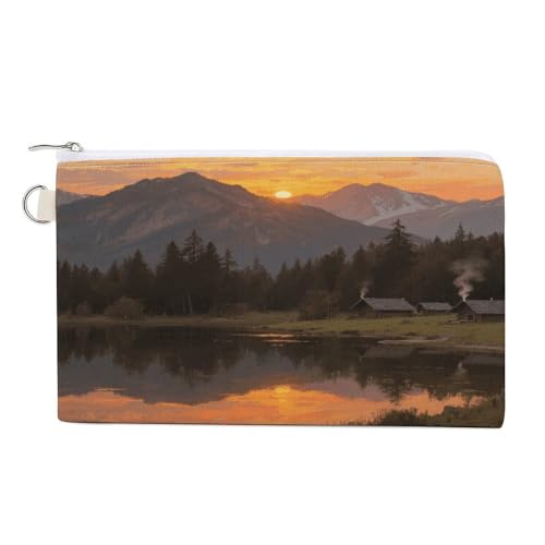 Münzbörse mit geometrischem Muster, mit Reißverschluss, Segeltuch, tragbar, für Damen und Herren, kleine Kosmetiktasche, Sonnenuntergang Himmelslandschaft, Einheitsgröße, Kleine Münzgeldbörse Münzbörse mit geometrischem Muster, mit Reißverschluss, Segeltuch, tragbar, für Damen und Herren, kleine Kosmetiktasche, Sonnenuntergang Himmelslandschaft, Einheitsgröße, Kleine Münzgeldbörse von YUXBVKRS