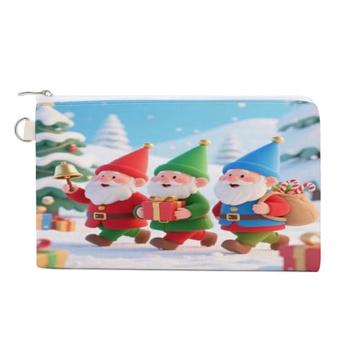 Münzbörse mit geometrischem Muster, mit Reißverschluss, Segeltuch, tragbar, für Damen und Herren, kleine Kosmetiktasche, Weihnachtszwerge, Einheitsgröße, Kleine Münzgeldbörse Münzbörse mit geometrischem Muster, mit Reißverschluss, Segeltuch, tragbar, für Damen und Herren, kleine Kosmetiktasche, Weihnachtszwerge, Einheitsgröße, Kleine Münzgeldbörse von YUXBVKRS