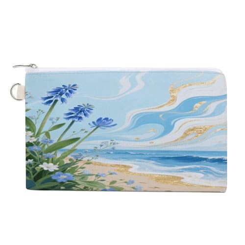 Münzgeldbörse mit Reißverschluss, Segeltuch, tragbar, für Damen und Herren, kleine Kosmetiktasche, Kürbis- und schwarze Katze, Hawaii Floral Blue, Einheitsgröße, Kleine Münzgeldbörse Münzgeldbörse mit Reißverschluss, Segeltuch, tragbar, für Damen und Herren, kleine Kosmetiktasche, Kürbis- und schwarze Katze, Hawaii Floral Blue, Einheitsgröße, Kleine Münzgeldbörse von YUXBVKRS