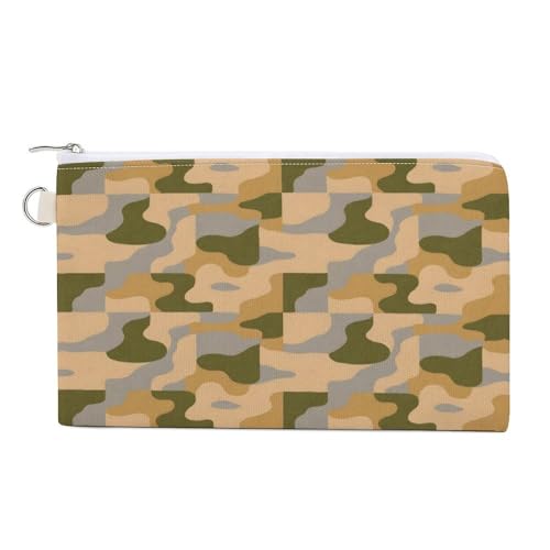 Soccer USA American Coin Purse with Zipper, Canvas Change Purse Portable Coin Pouch for Men Women Small Cosmetic Bag, Desert Camo, Einheitsgröße, Kleine Münzgeldbörse von YUXBVKRS