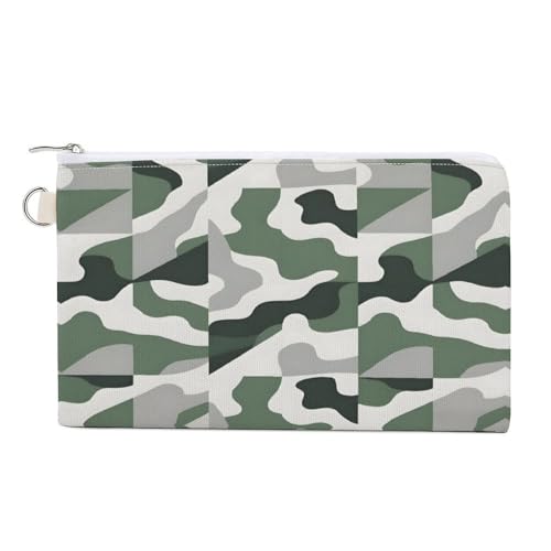 Soccer USA American Coin Purse with Zipper, Canvas Change Purse Portable Coin Pouch for Men Women Small Cosmetic Bag, Geometrisches Camouflage, Einheitsgröße, Kleine Münzgeldbörse von YUXBVKRS