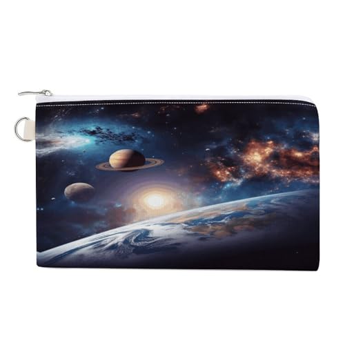 Soccer USA American Coin Purse with Zipper, Canvas Change Purse Portable Coin Pouch for Men Women Small Cosmetic Bag, Weltraum, Einheitsgröße, Kleine Münzgeldbörse von YUXBVKRS