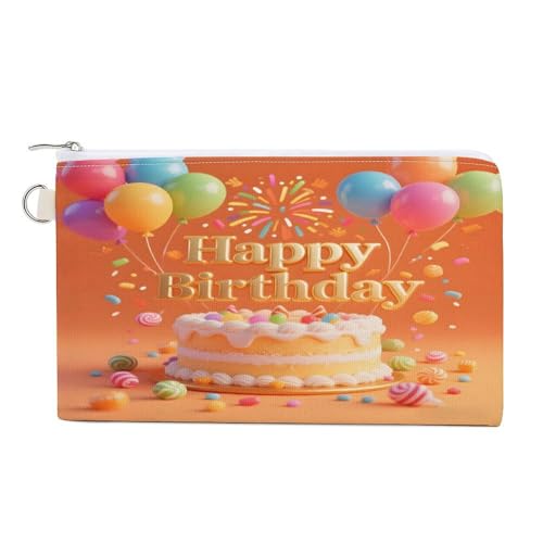 Süße Delfin-Münzgeldbörse mit Reißverschluss, Segeltuch, Kleingeldgeldbörse, tragbare Münztasche für Männer und Frauen, kleine Kosmetiktasche, Cake & Balloon Joy, Einheitsgröße, Kleine Münzgeldbörse Süße Delfin-Münzgeldbörse mit Reißverschluss, Segeltuch, Kleingeldgeldbörse, tragbare Münztasche für Männer und Frauen, kleine Kosmetiktasche, Cake & Balloon Joy, Einheitsgröße, Kleine Münzgeldbörse von YUXBVKRS