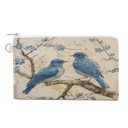 Süße Münzbörse mit Capybara-Gesicht, mit Reißverschluss, Segeltuch, Kleingeldtasche, tragbare Münztasche für Männer und Frauen, kleine Kosmetiktasche, Bluebird on the Branch, Einheitsgröße, Kleine Süße Münzbörse mit Capybara-Gesicht, mit Reißverschluss, Segeltuch, Kleingeldtasche, tragbare Münztasche für Männer und Frauen, kleine Kosmetiktasche, Bluebird on the Branch, Einheitsgröße, Kleine von YUXBVKRS