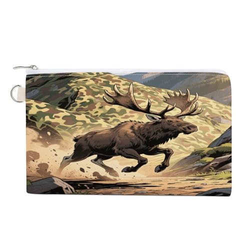 Totenkopf-Skelett-Münzgeldbörse mit Reißverschluss, Segeltuch, Kleingeld-Geldbörse, tragbare Münztasche für Männer und Frauen, kleine Kosmetiktasche, Jagd Camo Hirsch, Einheitsgröße, Kleine Totenkopf-Skelett-Münzgeldbörse mit Reißverschluss, Segeltuch, Kleingeld-Geldbörse, tragbare Münztasche für Männer und Frauen, kleine Kosmetiktasche, Jagd Camo Hirsch, Einheitsgröße, Kleine von YUXBVKRS