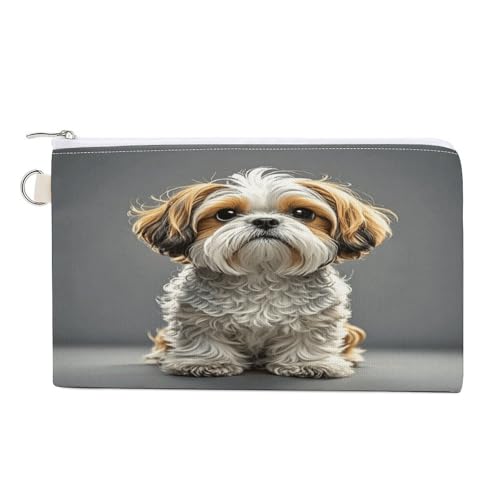 Totenkopf-Skelett-Münzgeldbörse mit Reißverschluss, Segeltuch, Kleingeld-Geldbörse, tragbare Münztasche für Männer und Frauen, kleine Kosmetiktasche, Shih Tzu Hunde, Einheitsgröße, Kleine Totenkopf-Skelett-Münzgeldbörse mit Reißverschluss, Segeltuch, Kleingeld-Geldbörse, tragbare Münztasche für Männer und Frauen, kleine Kosmetiktasche, Shih Tzu Hunde, Einheitsgröße, Kleine von YUXBVKRS