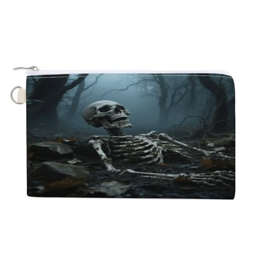 Totenkopf-Skelett-Münzgeldbörse mit Reißverschluss, Segeltuch, Kleingeld-Geldbörse, tragbare Münztasche für Männer und Frauen, kleine Kosmetiktasche, Totenkopf Skelett, Einheitsgröße, Kleine Totenkopf-Skelett-Münzgeldbörse mit Reißverschluss, Segeltuch, Kleingeld-Geldbörse, tragbare Münztasche für Männer und Frauen, kleine Kosmetiktasche, Totenkopf Skelett, Einheitsgröße, Kleine von YUXBVKRS