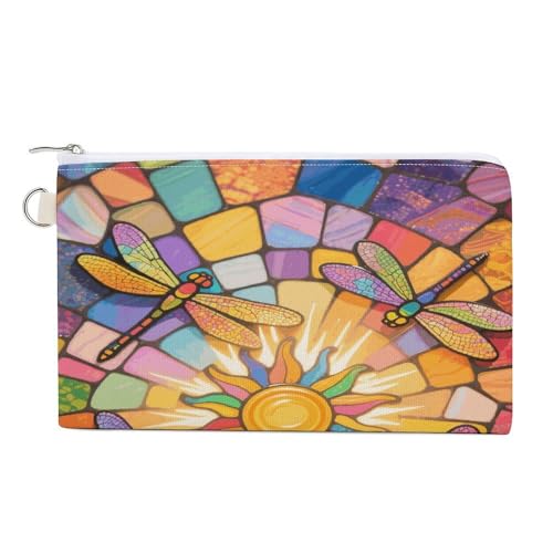 Waterlily Münzgeldbörse mit Reißverschluss, Segeltuch, Kleingeldbörse, tragbare Münztasche für Männer und Frauen, kleine Kosmetiktasche, Buntglas-Libellen, Einheitsgröße, Kleine Münzgeldbörse Waterlily Münzgeldbörse mit Reißverschluss, Segeltuch, Kleingeldbörse, tragbare Münztasche für Männer und Frauen, kleine Kosmetiktasche, Buntglas-Libellen, Einheitsgröße, Kleine Münzgeldbörse von YUXBVKRS