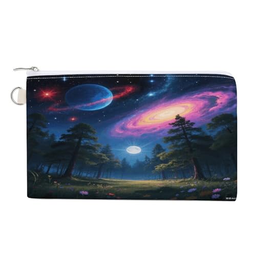 Waterlily Münzgeldbörse mit Reißverschluss, Segeltuch, Kleingeldbörse, tragbare Münztasche für Männer und Frauen, kleine Kosmetiktasche, Nature Outer Space Galaxy Starry Night, Einheitsgröße, Kleine Waterlily Münzgeldbörse mit Reißverschluss, Segeltuch, Kleingeldbörse, tragbare Münztasche für Männer und Frauen, kleine Kosmetiktasche, Nature Outer Space Galaxy Starry Night, Einheitsgröße, Kleine von YUXBVKRS