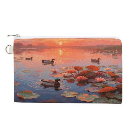 Waterlily Münzgeldbörse mit Reißverschluss, Segeltuch, Kleingeldbörse, tragbare Münztasche für Männer und Frauen, kleine Kosmetiktasche, Seerose, Einheitsgröße, Kleine Münzgeldbörse Waterlily Münzgeldbörse mit Reißverschluss, Segeltuch, Kleingeldbörse, tragbare Münztasche für Männer und Frauen, kleine Kosmetiktasche, Seerose, Einheitsgröße, Kleine Münzgeldbörse von YUXBVKRS