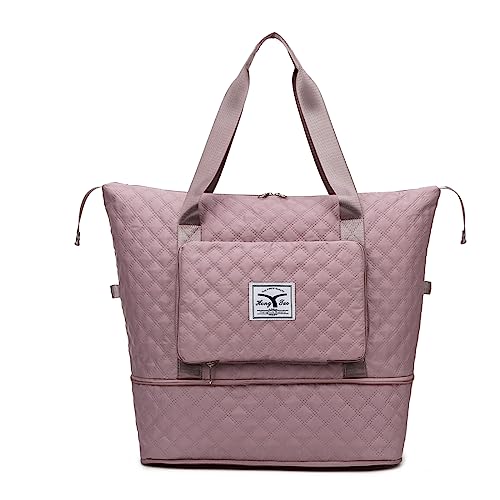 Faltbare Reisetasche mit großem Fassungsvermögen, Sporttasche Tragbare Wasserdichtes Erweiterbar Umhängetasche Gym Duffel Bag Damen Weekender Tasche Travel Handgepäck für Reisen von YUXES