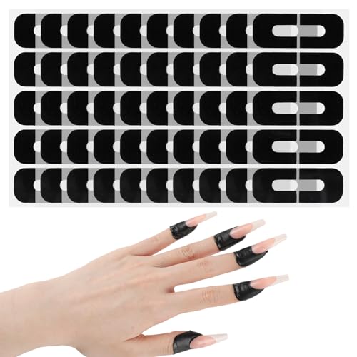 100 Stück Nagellackschutz für Finger 99,99%+ UV-Fingerschutz Nagelhautschutzband für Nagelmalerei U-förmiges Nagellack-Barriere-Abziehen mit französischer Spitze für Nägel Stempel Nagelkunst von YUXIANLB