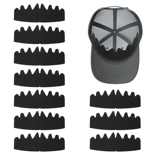 YUXIANLB 10 Stück Schwarze Baseball Caps Einsätze Flexibel Waschbar Wiederverwendbar Hutfilzformer Hut Schweißfutter Kappeneinsätze Hutstützkrempe Für Angepasste Ballsport Caps von YUXIANLB