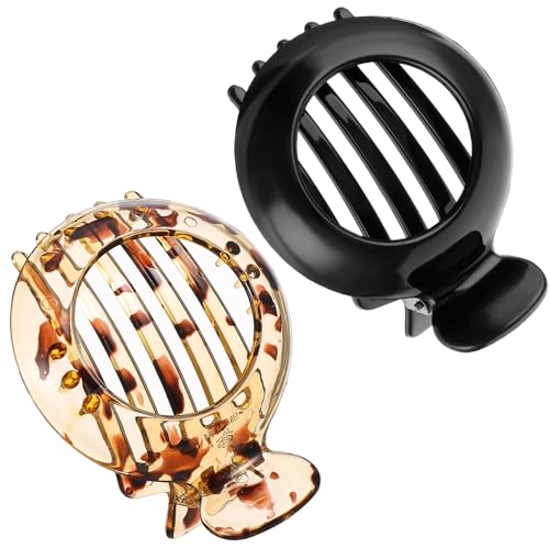 YUXIANLB 2 Stück kleine Haarspange für dünnes Haar flache Haarklaue rutschfeste Haarfangbackenklemme elastische Federklemmen starker Halt elastische Haarspange Alltagsaccessoire für Frauen Geschenk von YUXIANLB