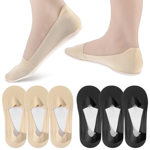 YUXIANLB 6 Paar Damen Warme Socken Unsichtbare Strümpfe Ballettsocken Kurze Socken Hautfarbene Dünne Socke Low Top Unsichtbare Anti-Rutsch-Socke von YUXIANLB