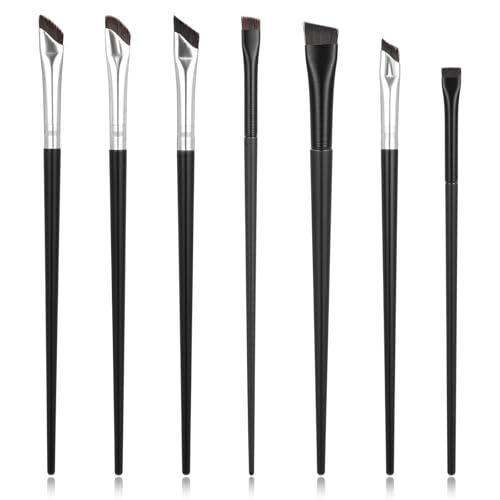 YUXIANLB 7 Stück Eyeliner Augenbrauen Pinsel, Abgewinkelter Eyeliner Pinsel Make Up Augenbrauenpinsel Schminkpinsel Lidschatten Pinselset Applikator Kosmetikpinsel Brush von YUXIANLB
