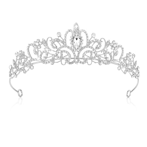 YUXIANLB Krone Prinzessin Mädchen Damen Diadem Crown Kristall Tiaras Prinzessinnenkrone Eleganter Corwn Royal Queen Brautschmuck Strass Stirnband Geschenk Haarschmuck für Frauen Hochzeit Tanzparty von YUXIANLB