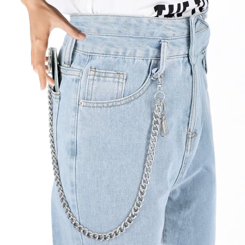YUXIANLB Verstellbare Geldbörsenkette, Punk Gothic Style Metallkette für Jeans, Handtaschen, Rucksäcke, Schlüssel, Konzerte, Festivals, Reisen, Diebstahlschutz, Stylisches Accessoire von YUXIANLB
