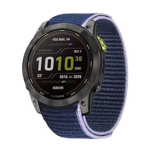 YUXUAN Nylon Ersatz - Sports - Armband kompatibel mit 22mm Garmin Fenix 8 47mm, Fenix 7 / Fenix 6 Pro/Fenix 6 Sapphire/Fenix 5 / Fenix 5 Plus / D2 Delta (Blau) von YUXUAN
