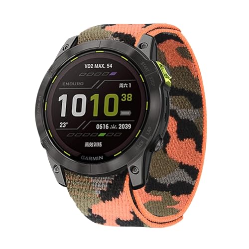YUXUAN Nylon Ersatz - Sports - Armband kompatibel mit 22mm Garmin Fenix 8 47mm, Fenix 7 / Fenix 6 Pro/Fenix 6 Sapphire/Fenix 5 / Fenix 5 Plus / D2 Delta (Orange) von YUXUAN