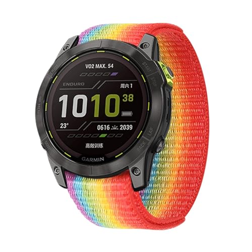 YUXUAN Nylon Ersatz - Sports - Armband kompatibel mit 22mm Garmin Fenix 8 47mm, Fenix 7 / Fenix 6 Pro/Fenix 6 Sapphire/Fenix 5 / Fenix 5 Plus / D2 Delta (Regenbogen) von YUXUAN