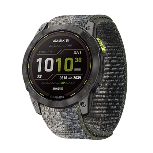 YUXUAN Nylon Ersatz - Sports - Armband kompatibel mit 22mm Garmin Fenix 8 47mm, Fenix 7 / Fenix 6 Pro/Fenix 6 Sapphire/Fenix 5 / Fenix 5 Plus / D2 Delta (Schwarzgrau) von YUXUAN