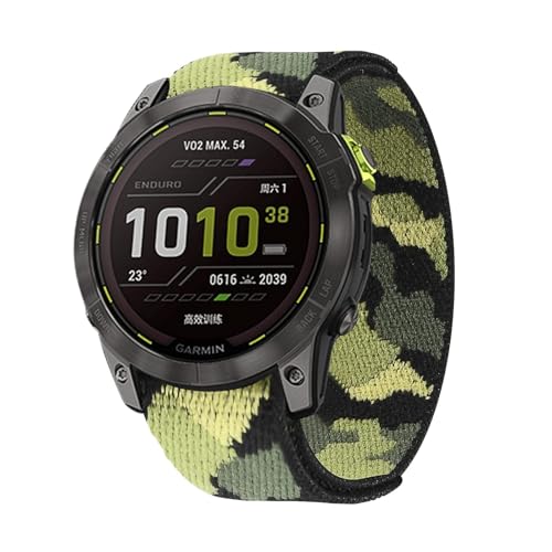 YUXUAN Nylon Ersatz - Sports - Armband kompatibel mit 22mm Garmin Fenix 8 47mm, Fenix 7 / Fenix 6 Pro/Fenix 6 Sapphire/Fenix 5 / Fenix 5 Plus / D2 Delta (Tarnfarbe Grün) von YUXUAN