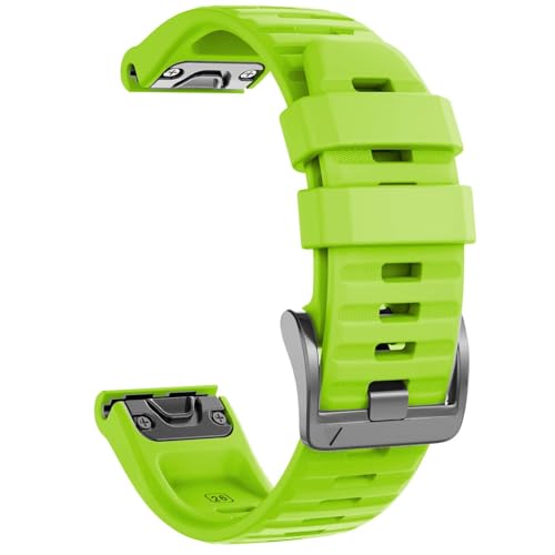 YUXUAN Schnellwechselndes Silikon-Sportarmband kompatibel mit 22mm Garmin Fenix 8 47mm//Fenix 6/7/5,/Fenix 6 Pro/Fenix 7/Fenix 7 Pro, Instinct/Epix 2/Forerunner 255/945/935 (Grün) von YUXUAN