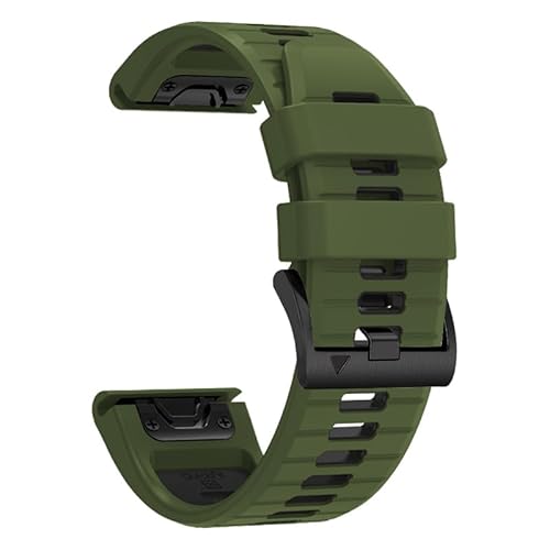 YUXUAN Silikon-Schnellwechselarmband passend für 22mm Garmin Fenix 8 47mm /epix Pro 47mm/,Fenix 7/6/5/,Fenix 7 pro,Fenix 6 Pro/Fenix 5 Plus/Approach S60 S62/Forerunner 935 945 (Armee grün-schwarz) von YUXUAN