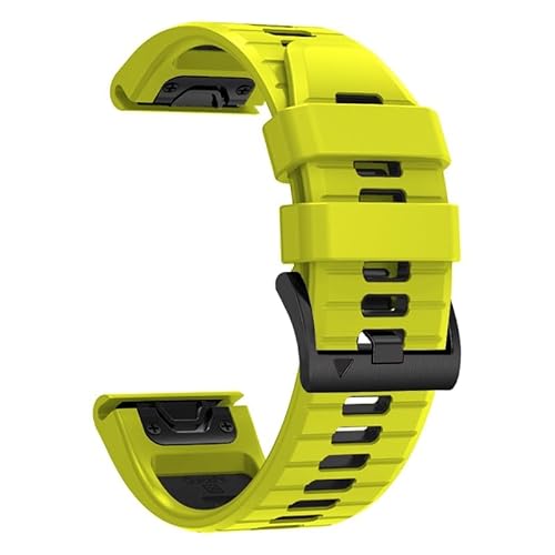 YUXUAN Silikon-Schnellwechselarmband passend für 22mm Garmin Fenix 8 47mm /epix Pro 47mm/,Fenix 7/6/5/,Fenix 7 pro,Fenix 6 Pro/Fenix 5 Plus/Approach S60 S62/Forerunner 935 945 (Limettengrün-schwarz) von YUXUAN