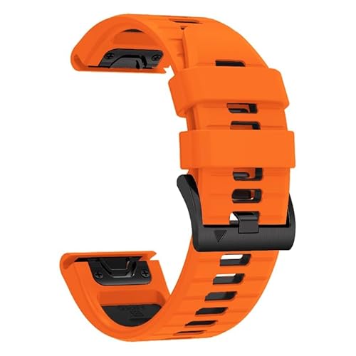 YUXUAN Silikon-Schnellwechselarmband passend für 22mm Garmin Fenix 8 47mm /epix Pro 47mm/,Fenix 7/6/5/,Fenix 7 pro,Fenix 6 Pro/Fenix 5 Plus/Approach S60 S62/Forerunner 935 945 (Orange-schwarz) von YUXUAN