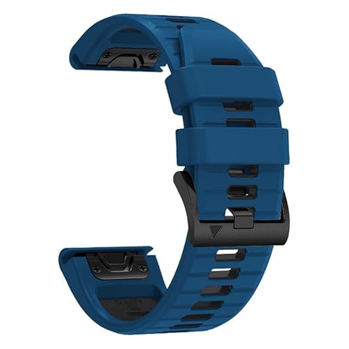 YUXUAN Silikon-Schnellwechselarmband passend für 22mm Garmin Fenix 8 47mm /epix Pro 47mm/,Fenix 7/6/5/,Fenix 7 pro,Fenix 6 Pro/Fenix 5 Plus/Approach S60 S62/Forerunner 935 945 (Sapphire blue-black) von YUXUAN