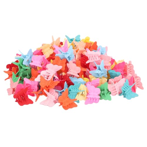 100 Stück Mini-Schmetterlings-Haarspangen, Bunte, Leichte Haar-Accessoires, Niedliche Schmetterlings-Haarspangen für Kleinkinder und Mädchen von YUYTE
