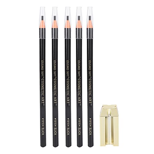 4 in 1 Augenbrauenstift Set Mit Spitzer, Tattoo Make Up und Microblading Zubehör Zum Markieren, Augenbrauen Make Up Kosmetische (Schwarz) von YUYTE